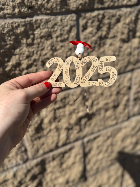 2025 Slang Wood Ornament
