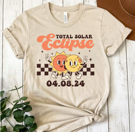 Total Solar Eclipse 2024 (Checkeded) Full Color DTF Transfer