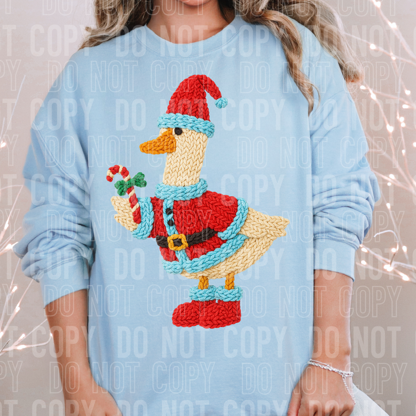 Christmas Goose (Faux Yarn) Full Color DTF Transfer