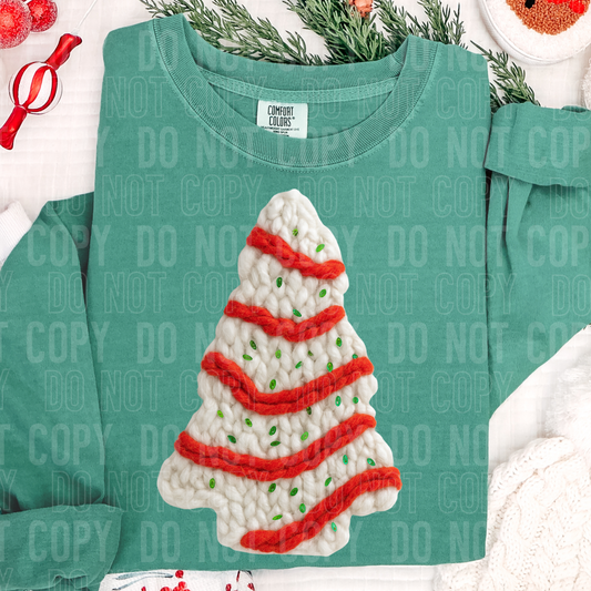 Christmas Cake (Faux Yarn) Full Color DTF Transfer