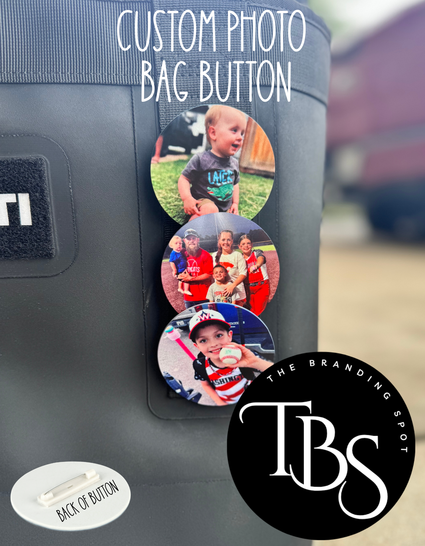 2.5" Custom Photo Bag Button- Single Sided (UPLOAD YOUR PHOTO- SEE DESCRIPTION)