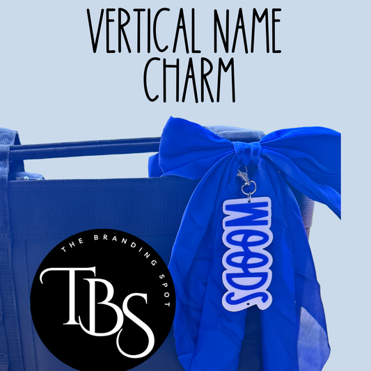 Vertical Bow Name Charm