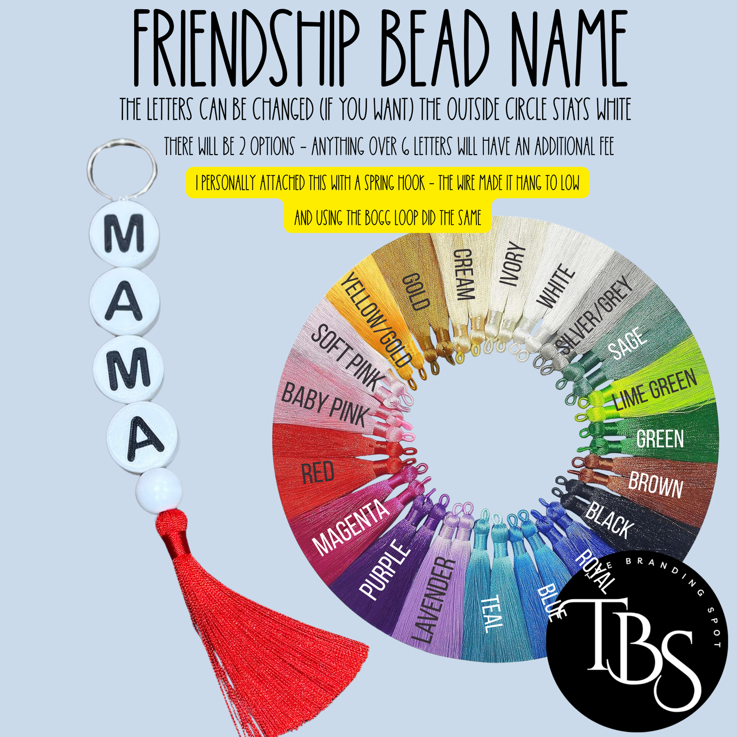 Friendship Bead Name Keychain