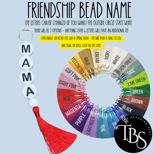 Friendship Bead Name Keychain