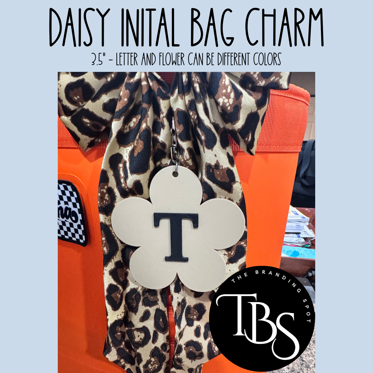 Daisy Initial Bag Charm (3.5in)