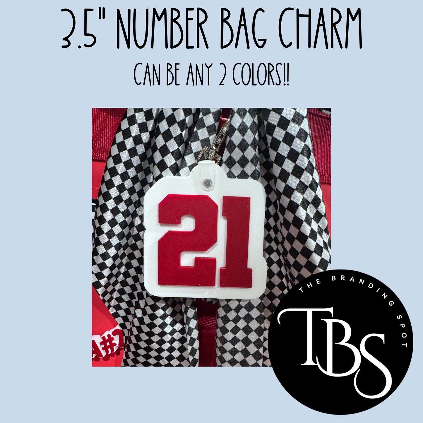 3.5" Number Bag Charm