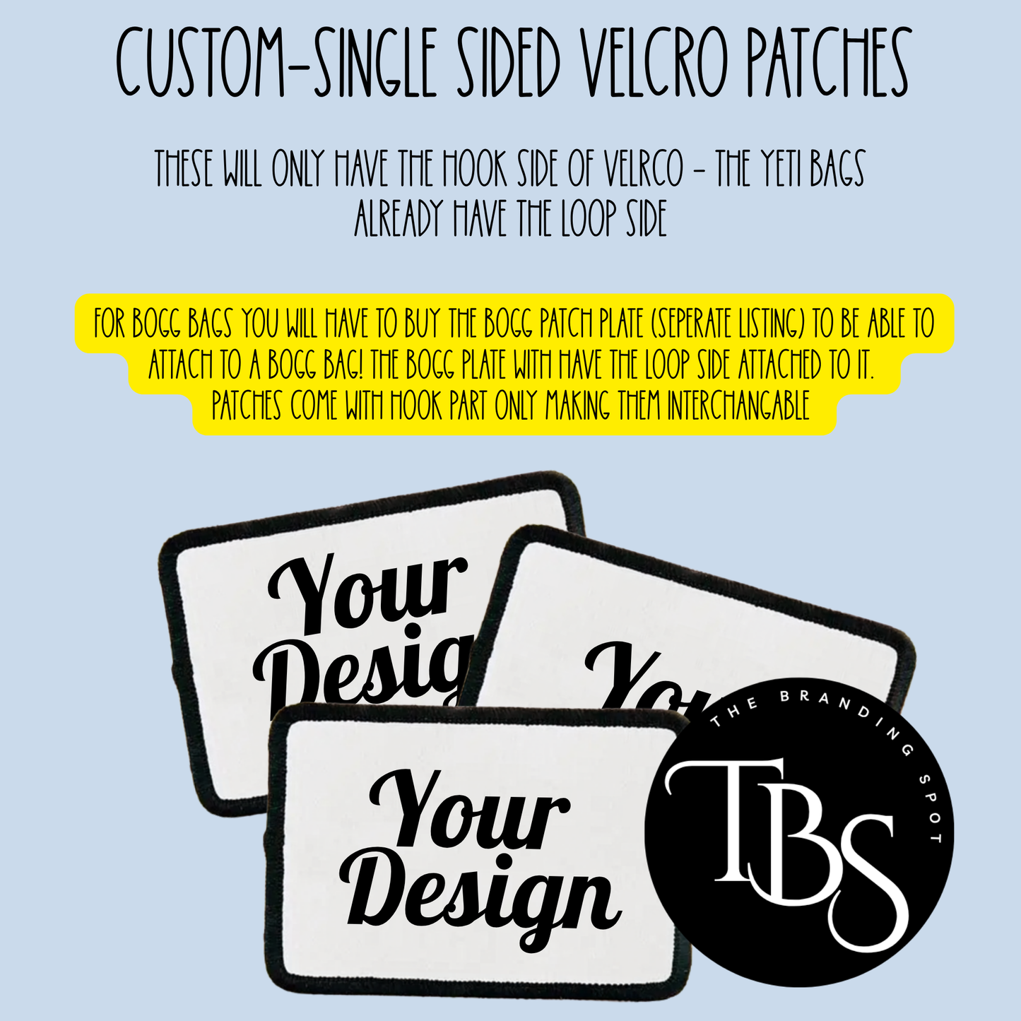 Custom Image - Single Sided Velcro Patch (UPLOAD YOUR DESIGN - SEE DESCRIPTION)