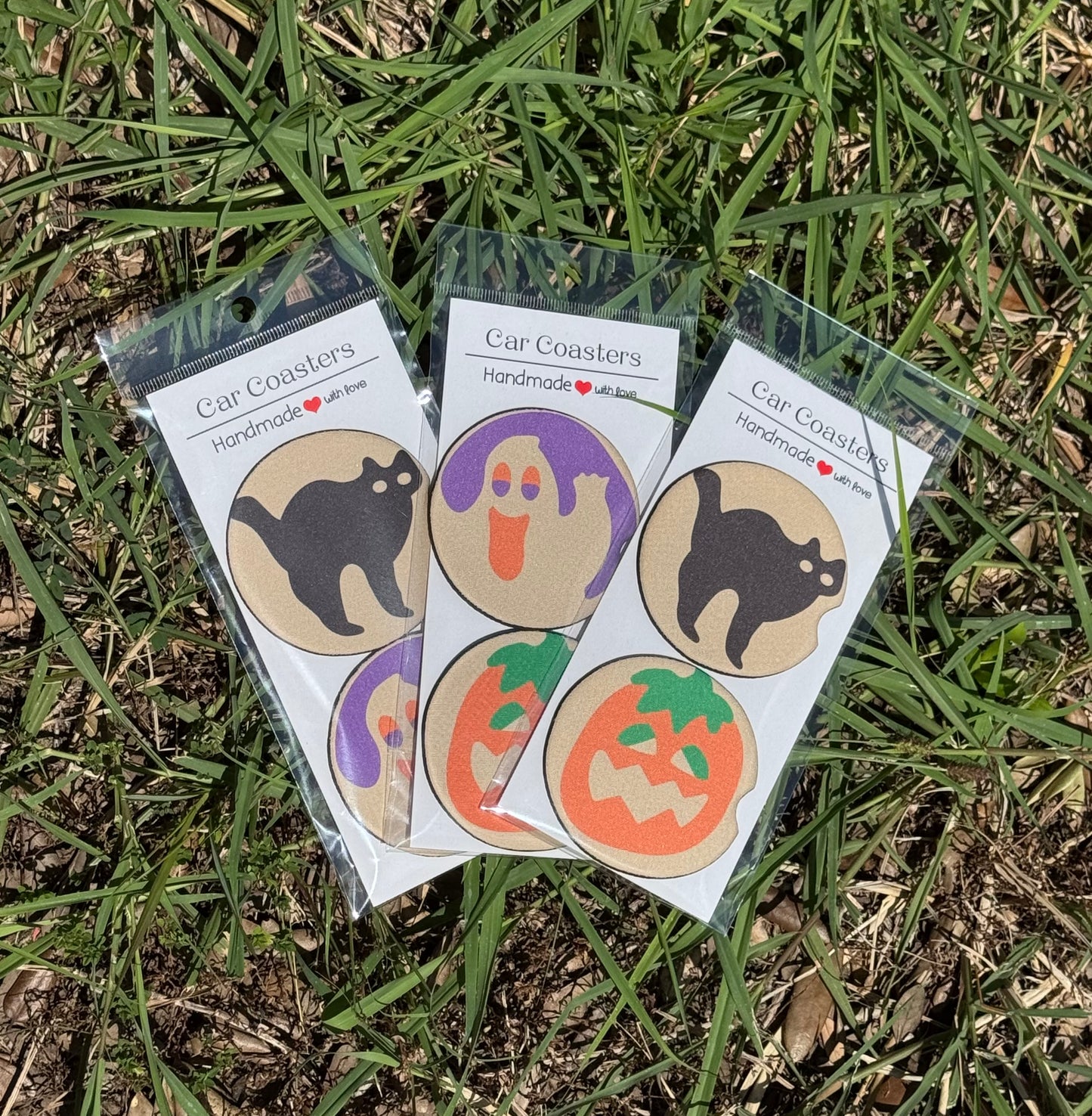Halloween Sugar Cookie Inspired Set of 2 Coasters (Neoprene)