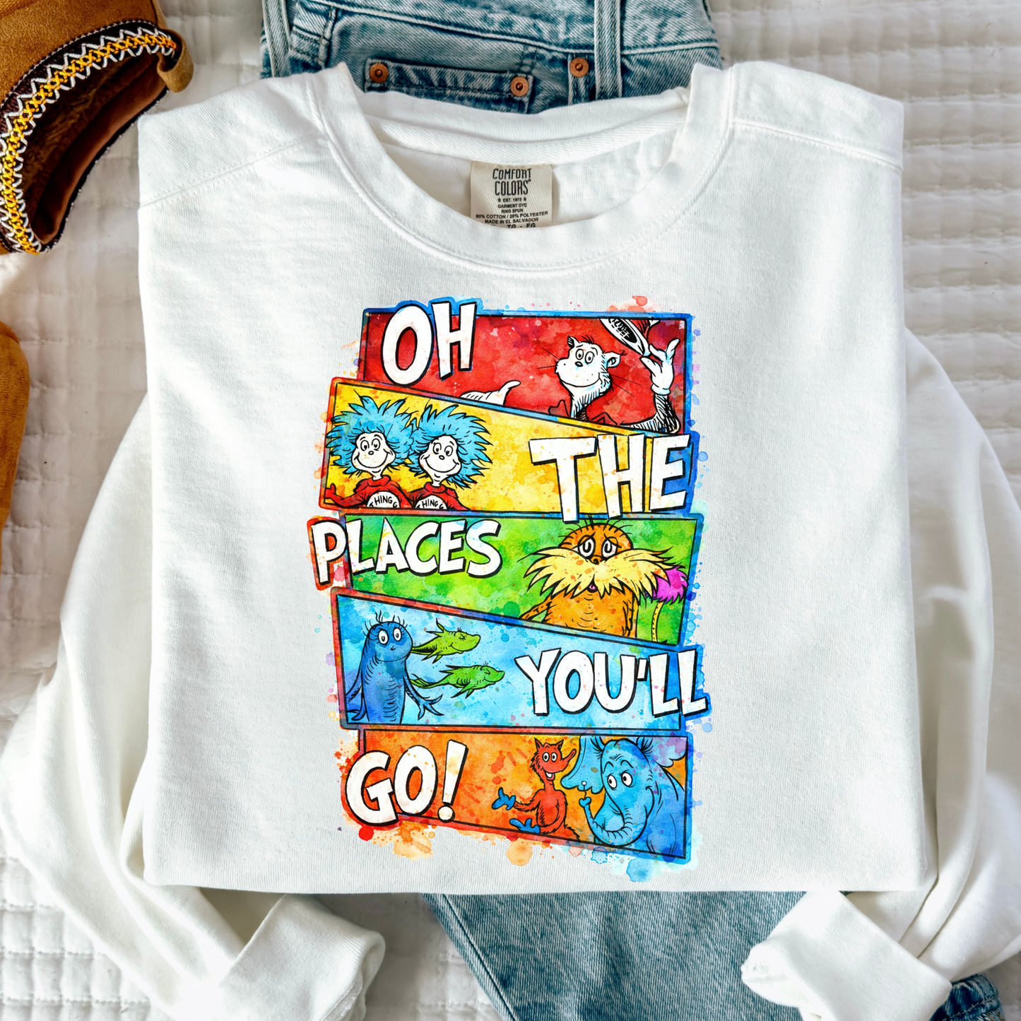 Oh The Places You'll Go - Dr Seuss Read Across America Day Full Color DTF Transfer