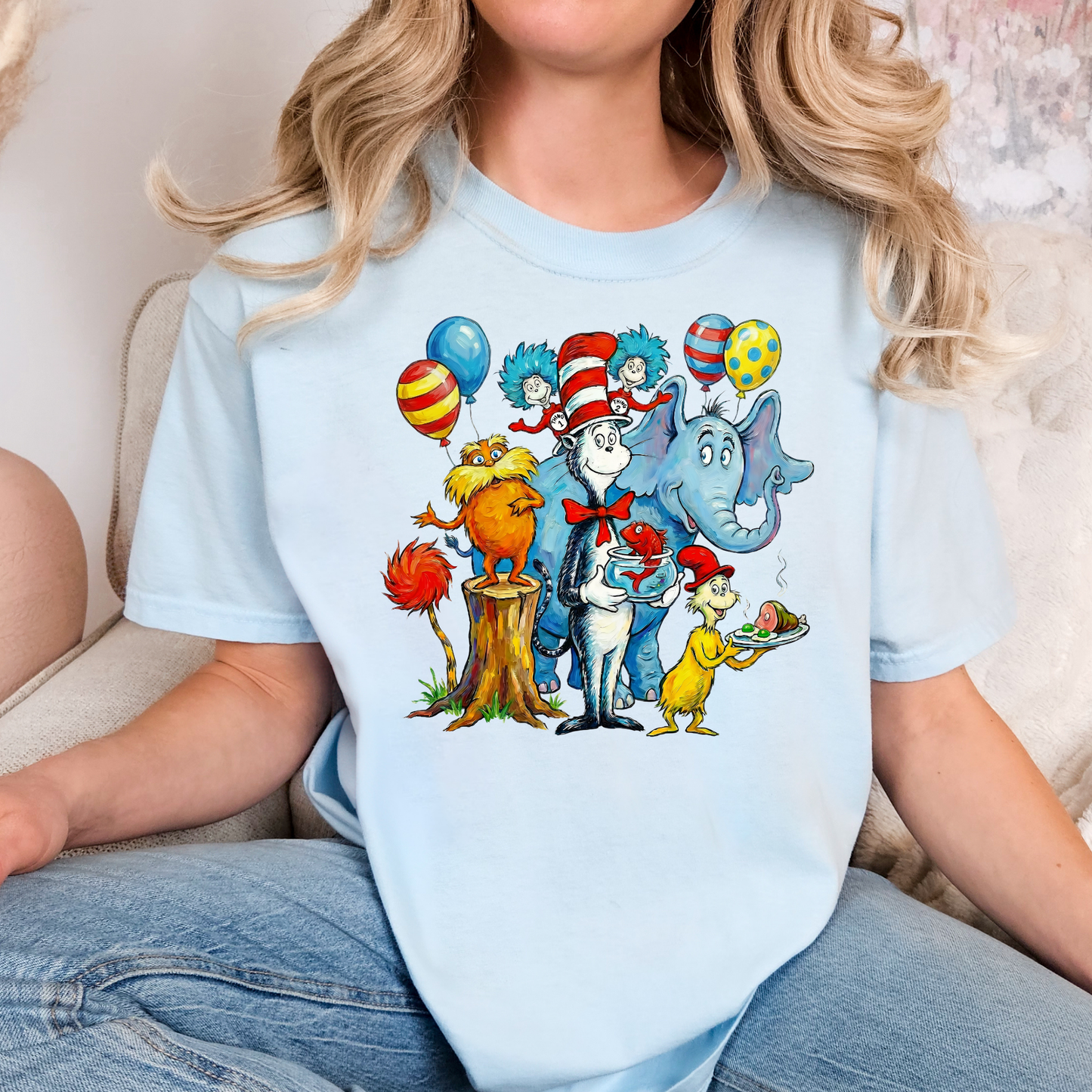 Characters Dr Seuss Read Across America Day Full Color DTF Transfer