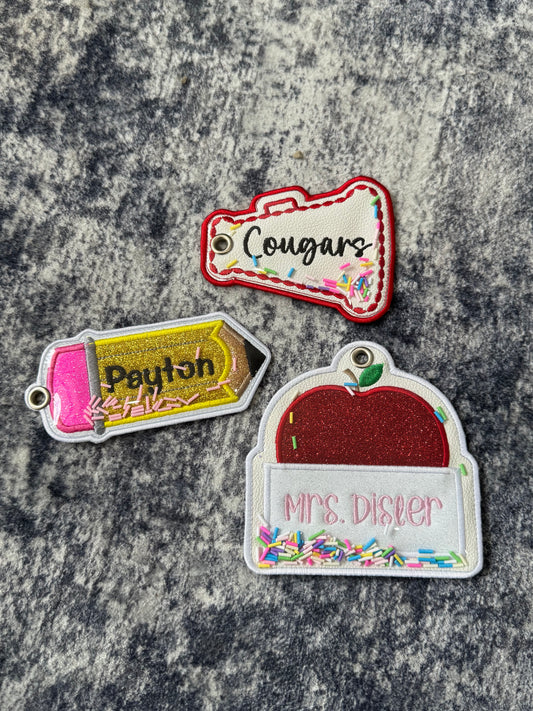 Embroidered Shaker Personalized Bag Tags