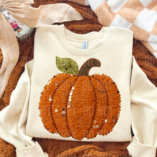 Pumpkin (Faux Sequin) Full Color DTF Transfer