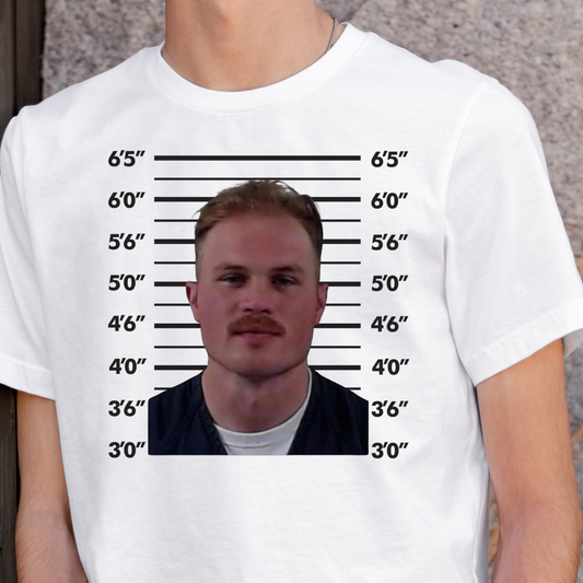 Zach Bryan Mugshot Full Color DTF Transfer