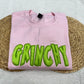 Grinchy Faux Fur Applique Embroidered Sweatshirt/T-Shirt