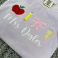 Personalized Teacher Icons Embroidered Sweatshirt/T-Shirt