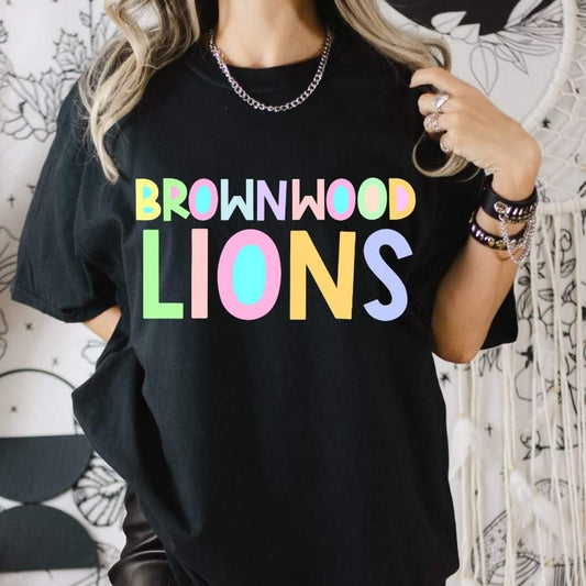 Brownwood Lions Pastel Alpha Full Color DTF Transfer