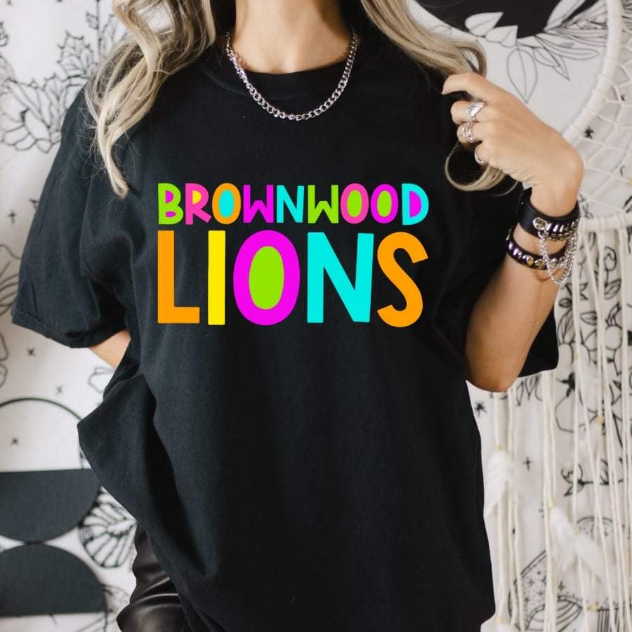 Brownwood Lions Neon Alpha Full Color DTF Transfer