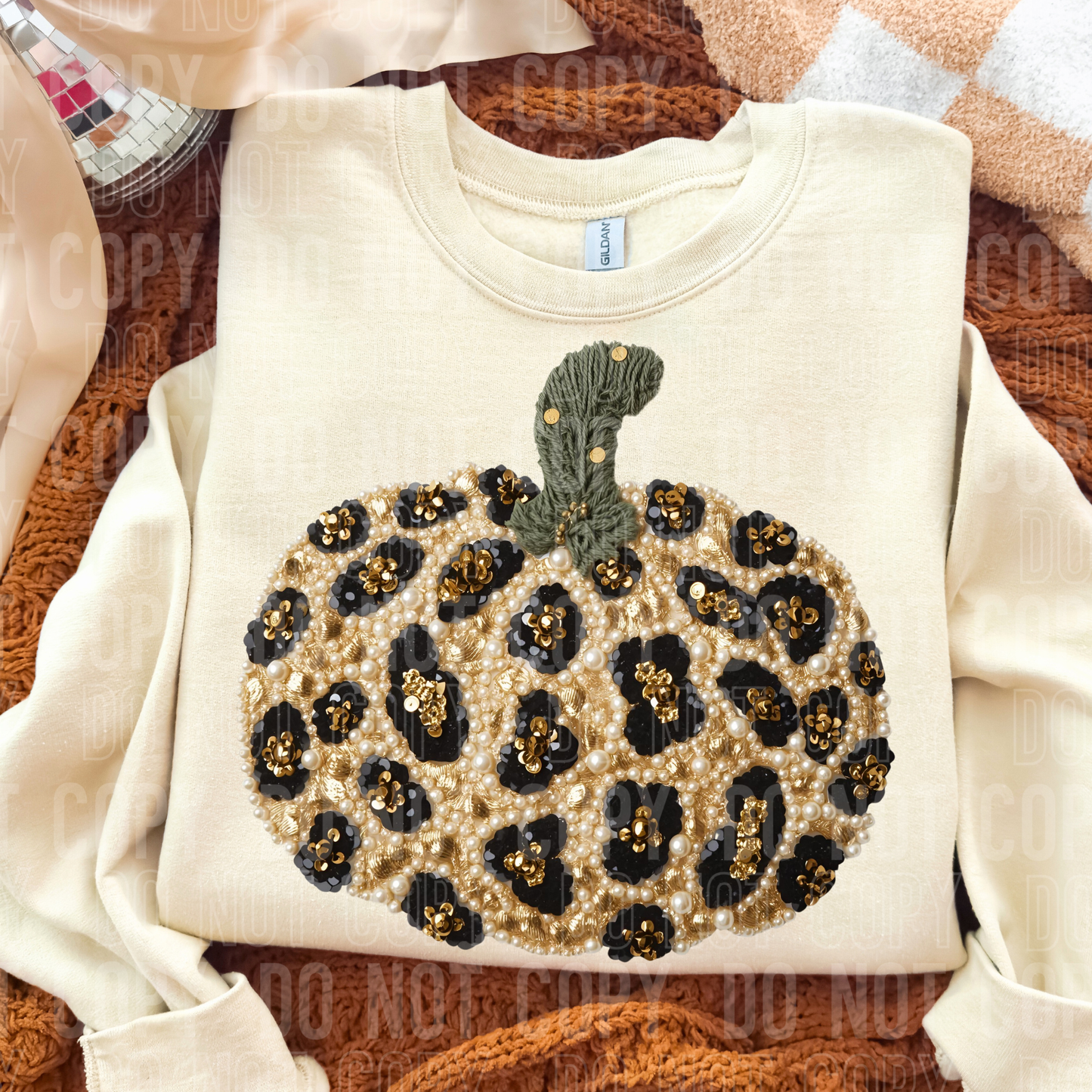 Leopard Pumpkin (Faux Pearl) Full Color DTF Transfer