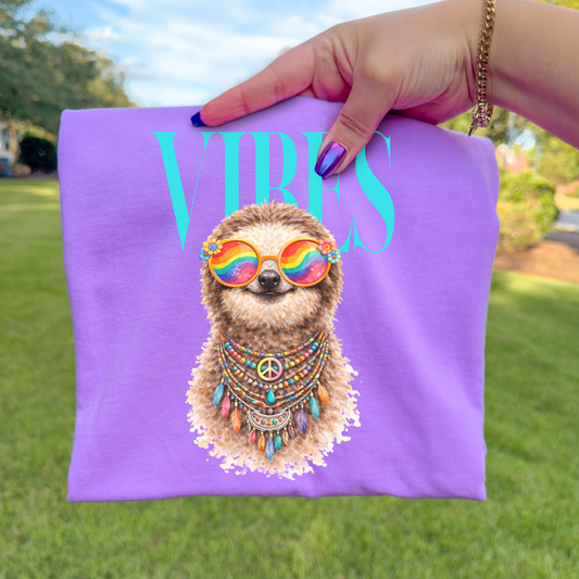 Vibes (Sloth) Full Color DTF Transfer