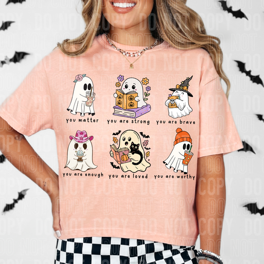 Motivational Halloween Ghosts Full Color DTF Transfer