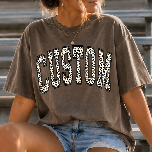 Leopard Custom Single Word Full Color DTF Transfer