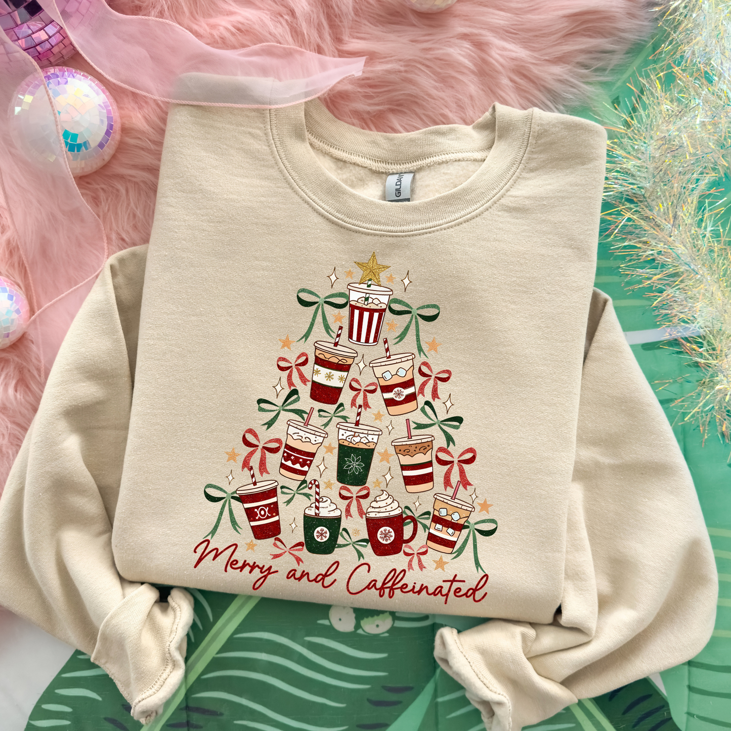 Merry and Caffeinated (Coffee Tree) Full Color DTF Transfer