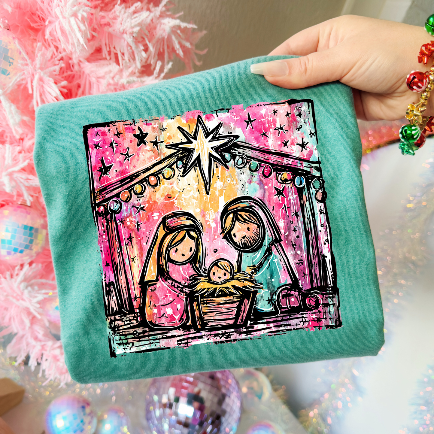 Nativity (Colorful Brush Stroke) Full Color DTF Transfer