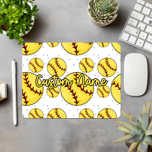 Softball Personalized Mouse Pad