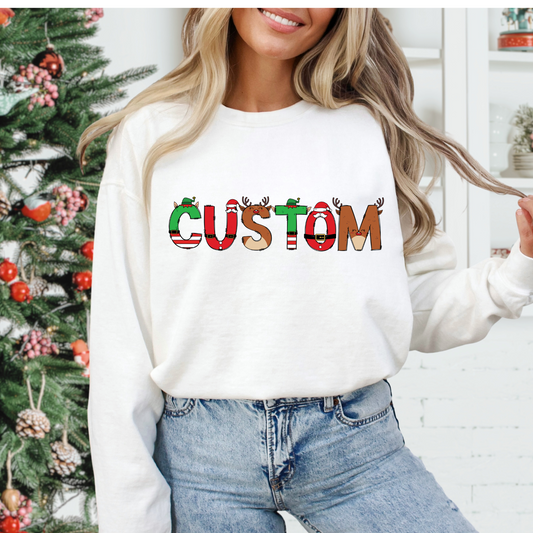 Custom Christmas Doodle (Multi Options) Full Color DTF Transfers