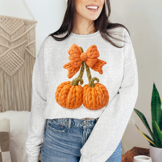 Pumpkin Cherry (Faux Yarn) Full Color DTF Transfer