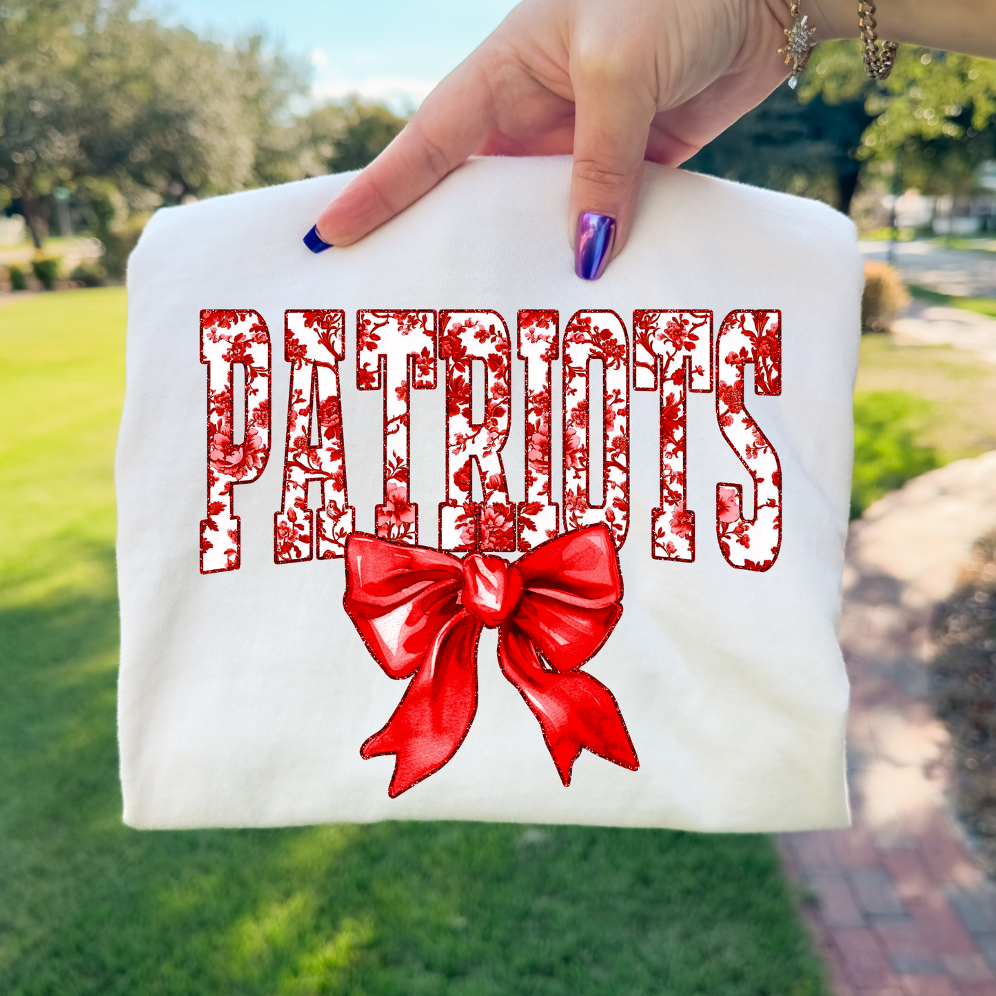Floral Patriots Bow Full Color DTF Transfer
