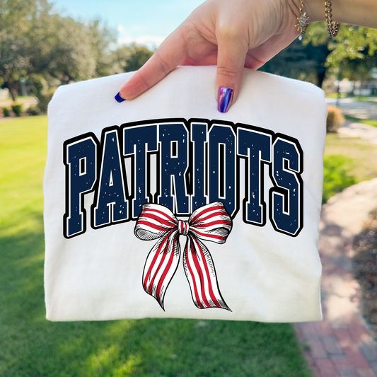Striped Bow (Seattle Seahawks/New England Patriots) Full Color DTF Transfer