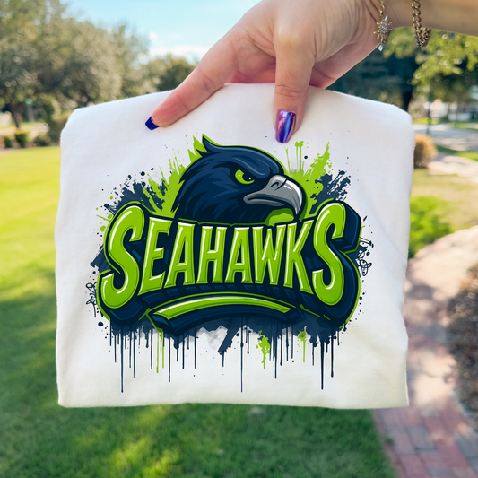 Seahawks Spray Paint Full Color DTF Transfer