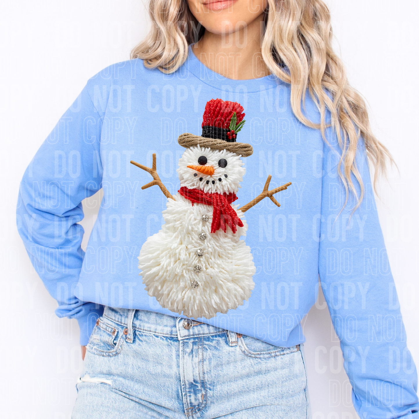 Snowman (Faux Yarn) Full Color DTF Transfer