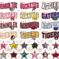 College Football Teams (MULTI TEAM OPTIONS) w/Star Sleeve Options Full Color DTF Transfer