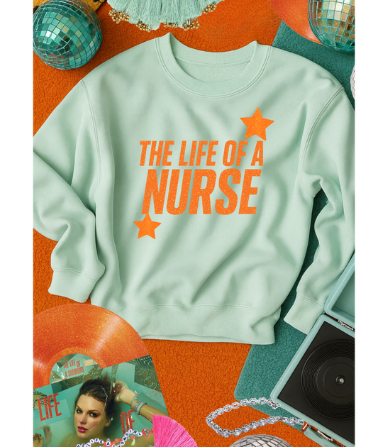 Life a A Nurse (Faux Glitter)- TS12 - Taylor Swift - Life Of A Showgirl Full Color DTF Transfer