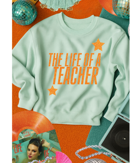 Life Of A Teacher (Faux Glitter) - TS12 - Taylor Swift - Life Of A Showgirl Full Color DTF Transfer