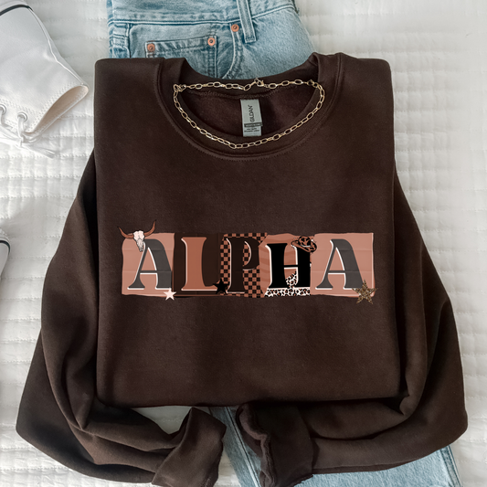 Scrapbook Paper Alpha (Brown Tone) Full Color DTF Transfer