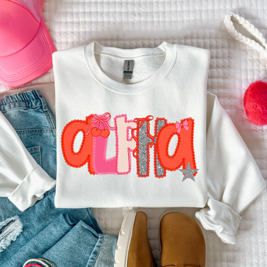 Valentines Lace Alpha Full Color DTF Transfer