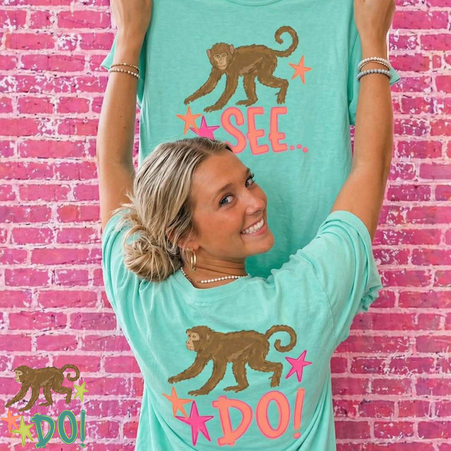 Monkey See - Monkey Do Full Color DTF Transfer
