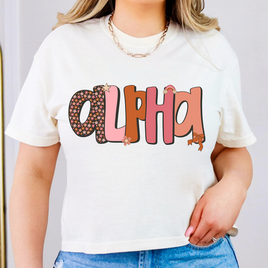 Fall/Flower Alpha Full Color DTF Transfer