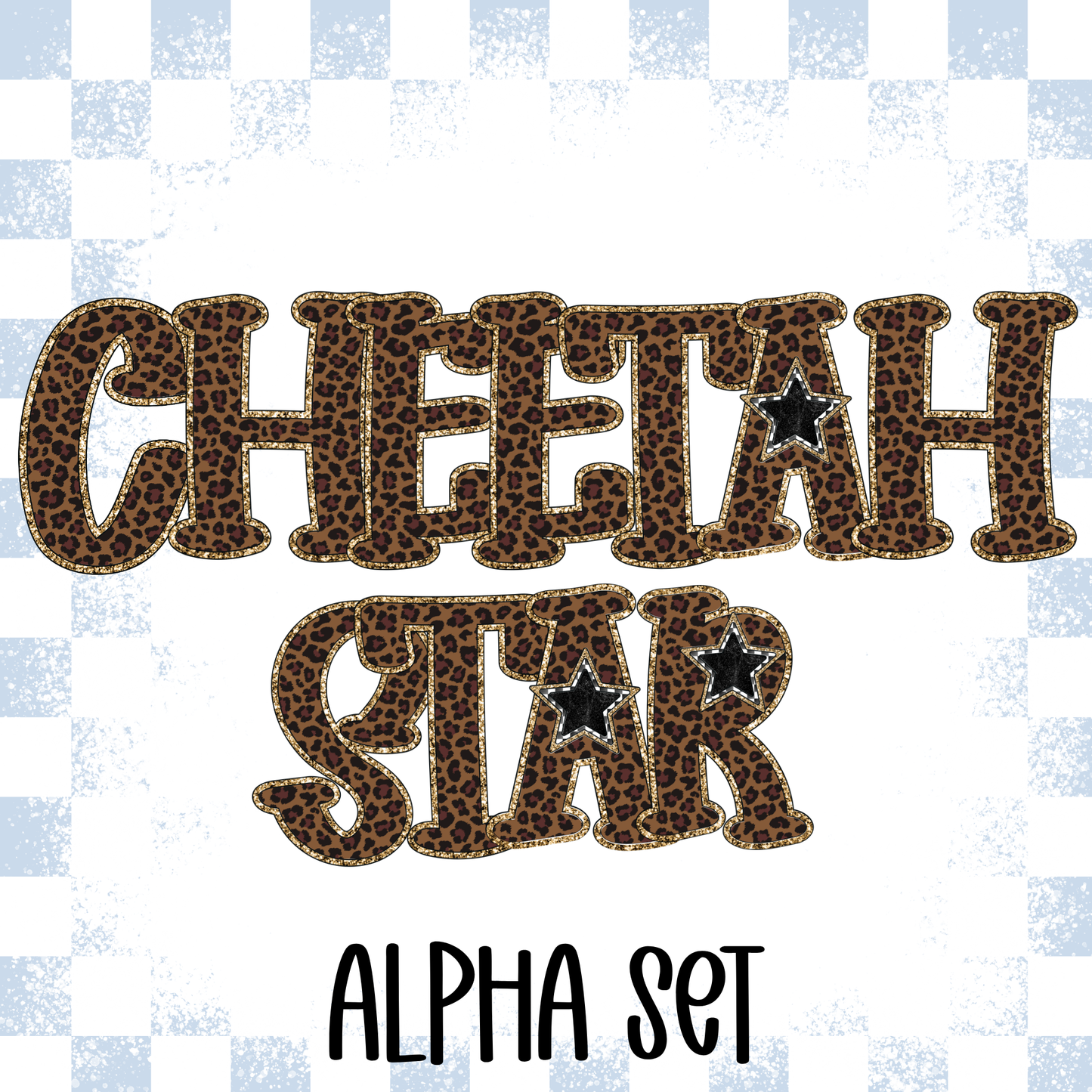 Cheetah Star (Any Name/Single Word) Full Color DTF Transfer