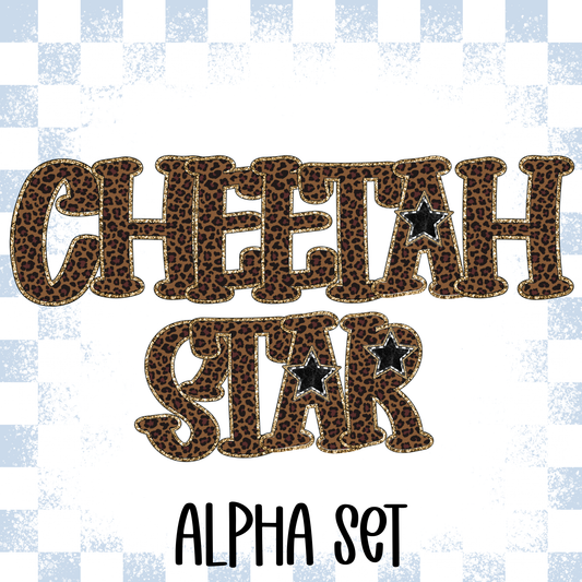 Cheetah Star (Any Name/Single Word) Full Color DTF Transfer