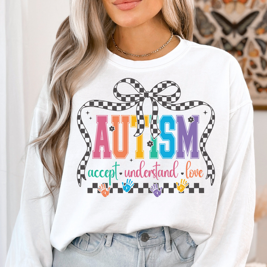 Autism - Accept Understand Love (Colorful & Checkered) Full Color DTF Transfer