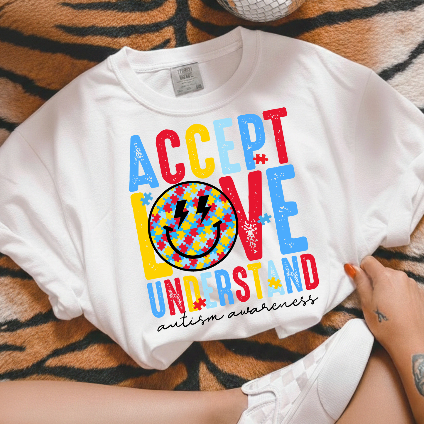 Accept Love Understand Autism Awareness Full Color DTF Transfer