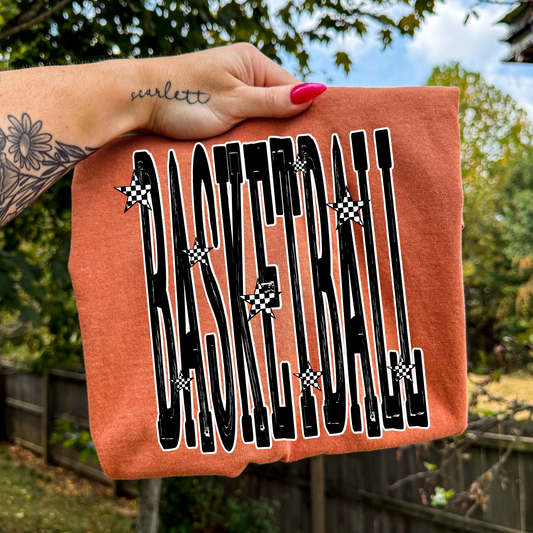 Basketball (Checkered Stars) Full Color DTF Transfer
