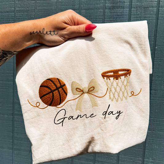 Game Day (Basketball) Faux Yarn Icons Full Color DTF Transfer