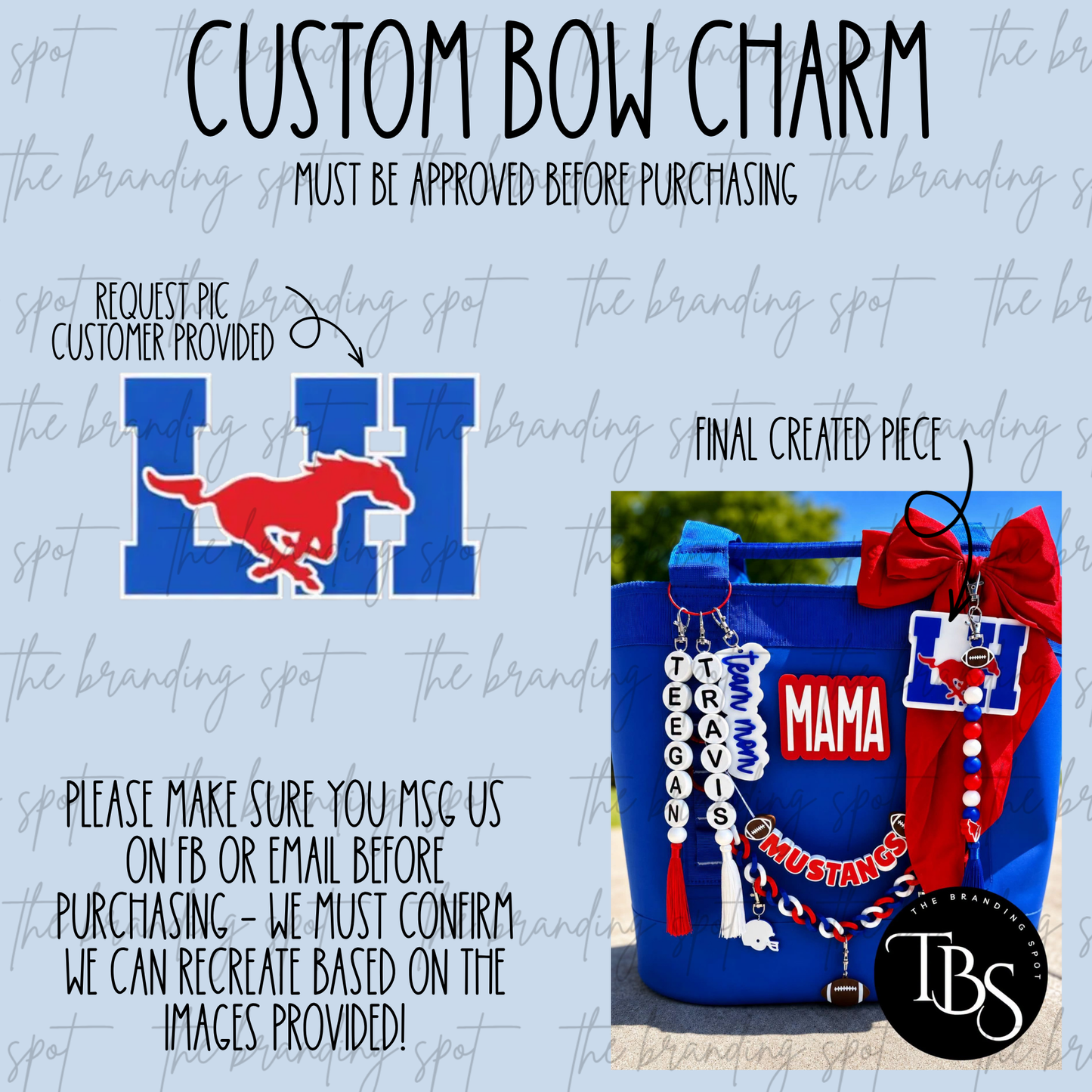 Custom Bow Charm (MUST BE PRE-APPROVED BEFORE ORDERING)