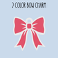 2 Color Bow Charm (3.5in)