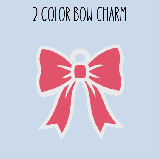 2 Color Bow Charm (3.5in)